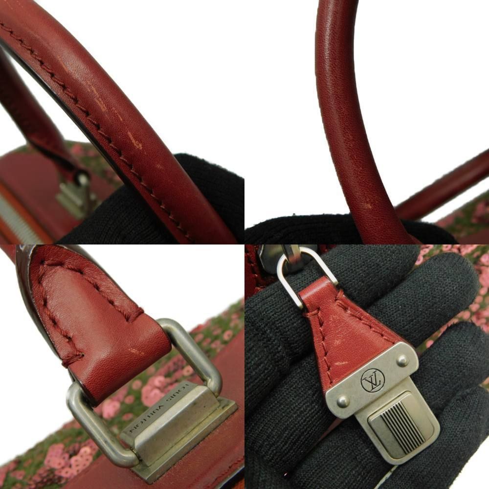 Speedy Felt Bag Boston Bag Monogram Sunshine Express Pink Wine Red Leather - Picture 7 of 10